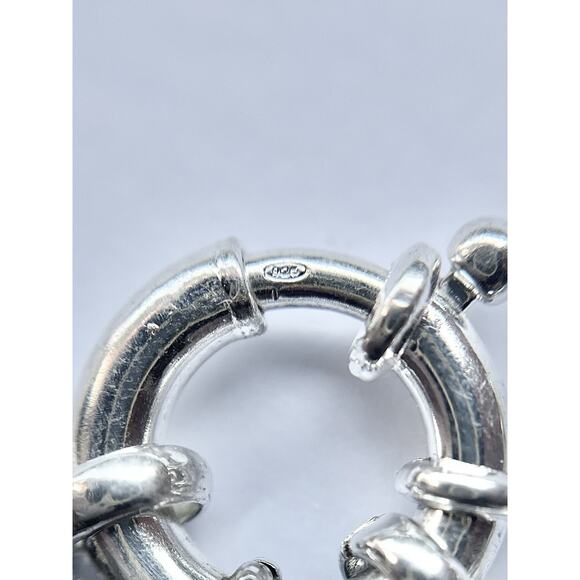 Arte d'Argento 925 Silver Hollow Rolo Cable Oval Chain Link Choker Necklace 18” - Picture 7 of 7